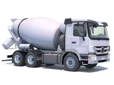 Mercedes Actros Mixer Low-poly 3D model