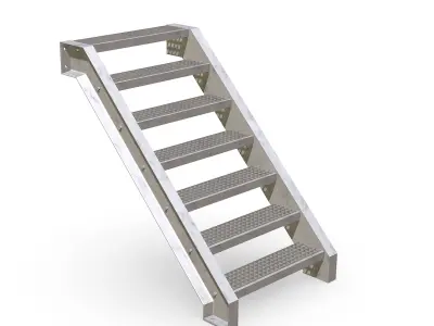 Grid stairs collection - without handrails - 46 versions 3D model