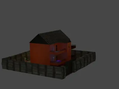Garden House Low-poly 3D model