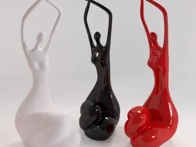 A statuette of a lady 4 3D model
