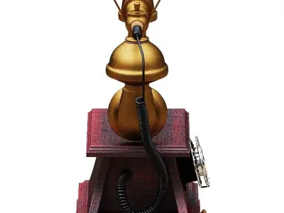Antique Telephone Low-poly 3D model