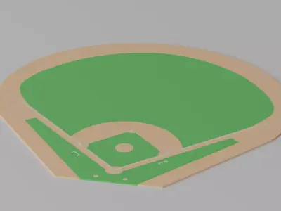 Cartoon Lovely Baseball Field 1 3D model
