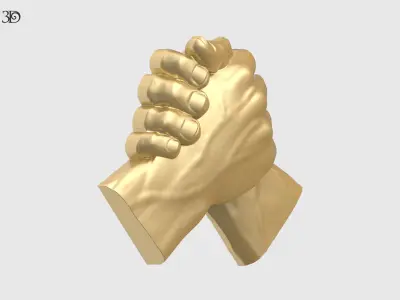 Handshake Relief Sculpture 3D print model