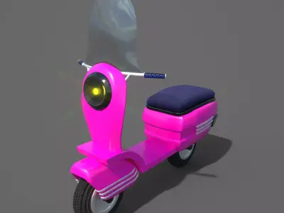 Stylized car motorbike game ready Low-poly 3D model