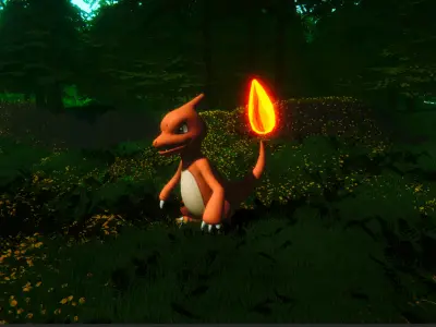 Charmeleon-Animated Low-poly 3D model