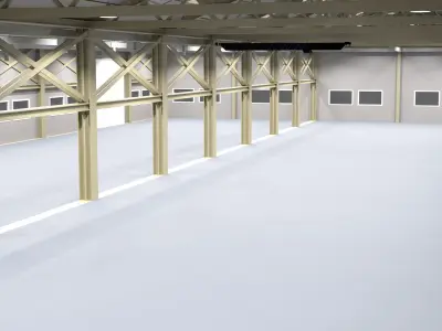 Warehouse Interior - Exterior  Low-poly  3D model