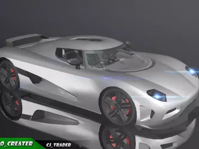 Low-Poly Koenigsegg CCX Racing Car 3D Model Low-poly 3D model