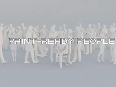 03 LP THIRTIES BUSINESS CASUAL SPORT CROWDS MAN SITTING WOMAN 3D print model