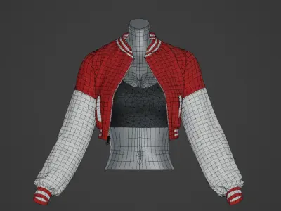 Sport Jacket Lowpoly Game-Ready 3D model Low-poly 3D model