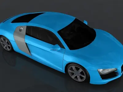 Audi R8 Low-poly 3D model 3