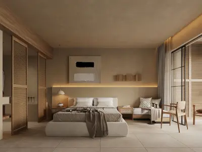  hotel bedroom interior  15 3D model