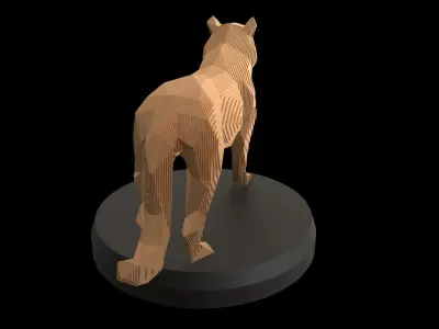 Parametric Tiger Low-poly 3D model