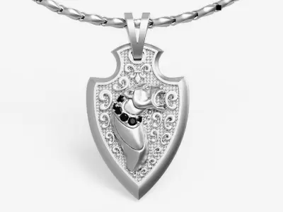 fashion Tiger Pendant Silver Gold  Print 3D print model