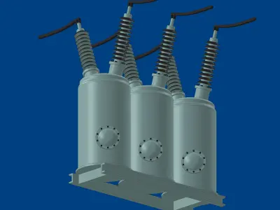 OIL-CIRCUIT-BREAKER-ELECTRIC-SUBSTATION three electrical tran... 3D print model