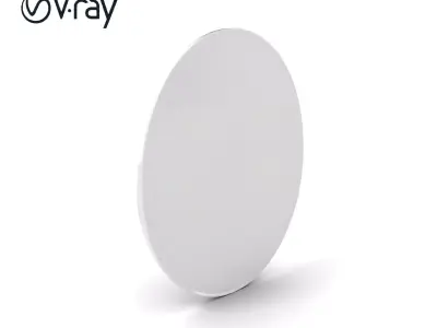 Oval Bathroom Mirror Frameless Design model pack Low-poly 3D model