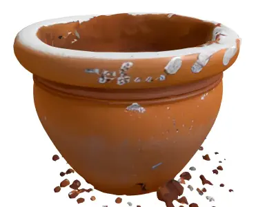 Weathered Terracotta Plant Pot Low-poly 3D model