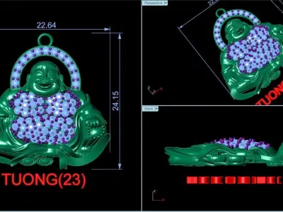 Maitreya buddha pendant 3D print model