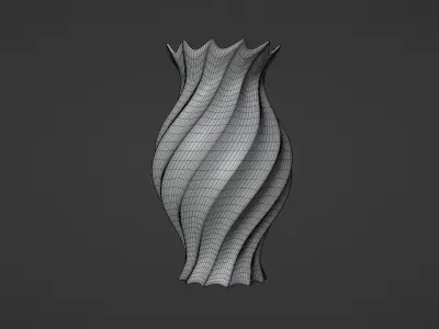 Vase porcelain pink 4 3D model