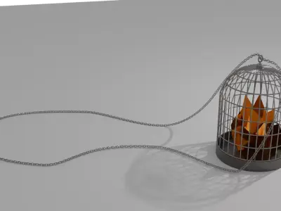 Crystal Cage neckless Low-poly 3D model
