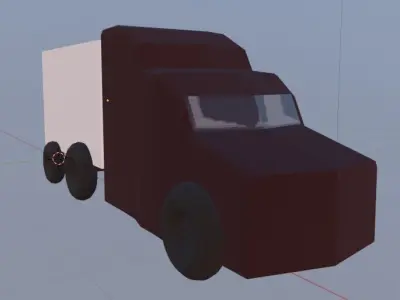 Low-poly truck semi Free 3D model