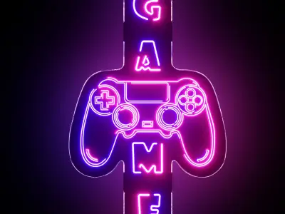 Game Neon Sign 3D model