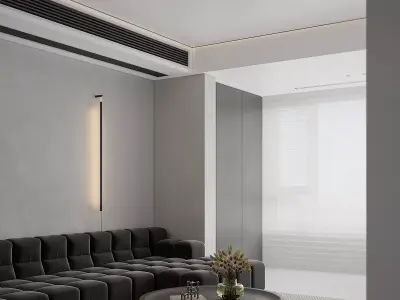 Modern living room dining room interior scenes 149 3D model