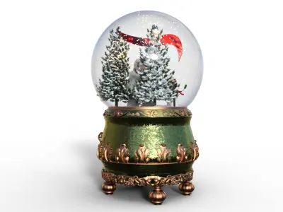 Follies Snow Globe Christmas Low-poly 3D model
