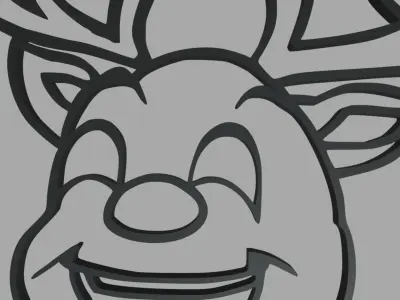 Reindeer Wall Silhouette 01 3D print model