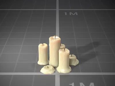 Medieval Candles  Low-poly 3D model