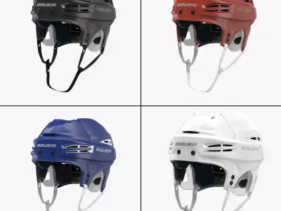 Hockey Helmet Bauer Re-Akt 100 Collection 3D Model Pack