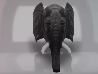 Elephant Head Mask Low-poly 3D model