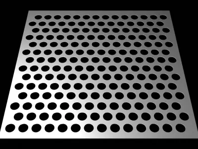 Perforated panel with 39 percent of opening 3D model