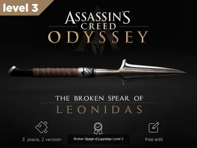 Broken Spear of Leonidas Level 1-3 3D Model Collection