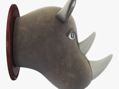 Fabric Rhinoceros Head Trophy 3D model