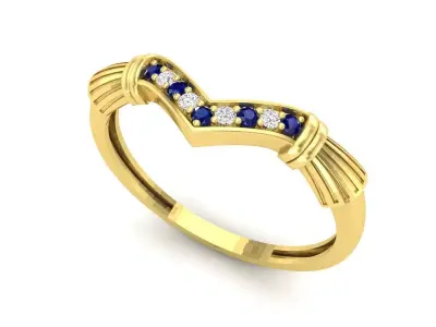 AV 456 Diamond Wedding Stackable Band 3D print model