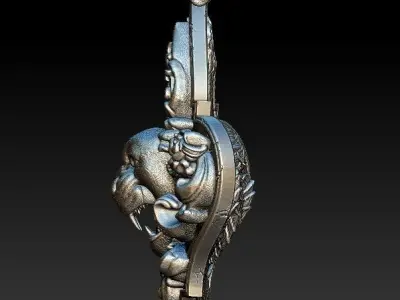  Pendant Panther  and  cherub 3D model