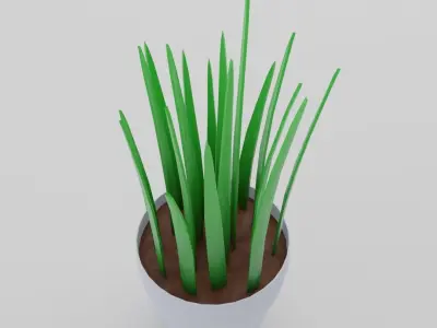 Minimal desk pot plant Free low-poly 3D model