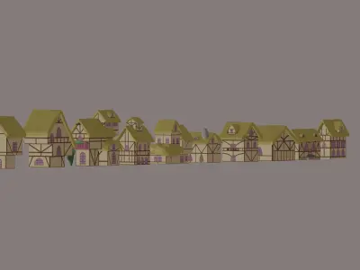 Toon Pony Houses 3D model