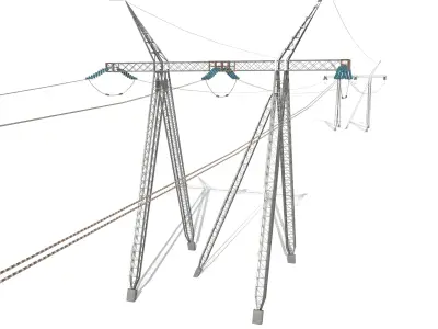 Electricity Pole 24 Low-poly 3D model