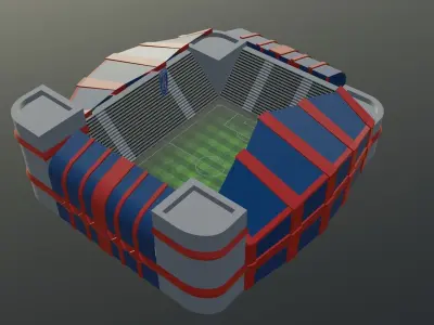 Football Stadium - Paris Saint-Germain Low-poly 3D model