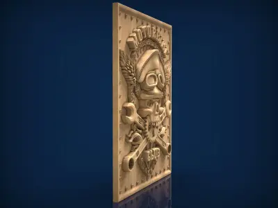Carved panel painting STL 3D model 23