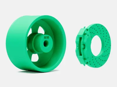 15x8 Keystone Klassic Wheel and Brake 3D print model