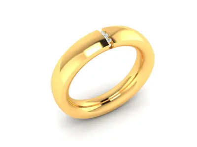 Band 3dm Render Details oval ring gold 3D print model