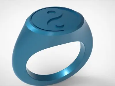 Yin Yang Ring US RING SIZES 5 6 7 8 9 10 11 12 13 14 15 16 3D print model