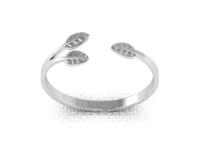 Silver leaf ring 3D print model