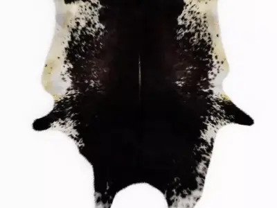 Black And White Cow Skin Rug 3D model