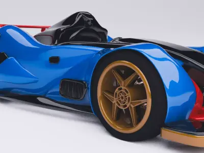 CONCEPT SPORT CAR BLUE CARBON 3D model
