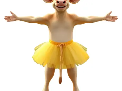 Playful Bovine Dancer model pack Low-poly 3D model