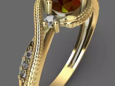 Fire Serpent Ring 3D print model