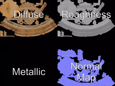 Elegant Stone Fountain model pack Low-poly 3D model